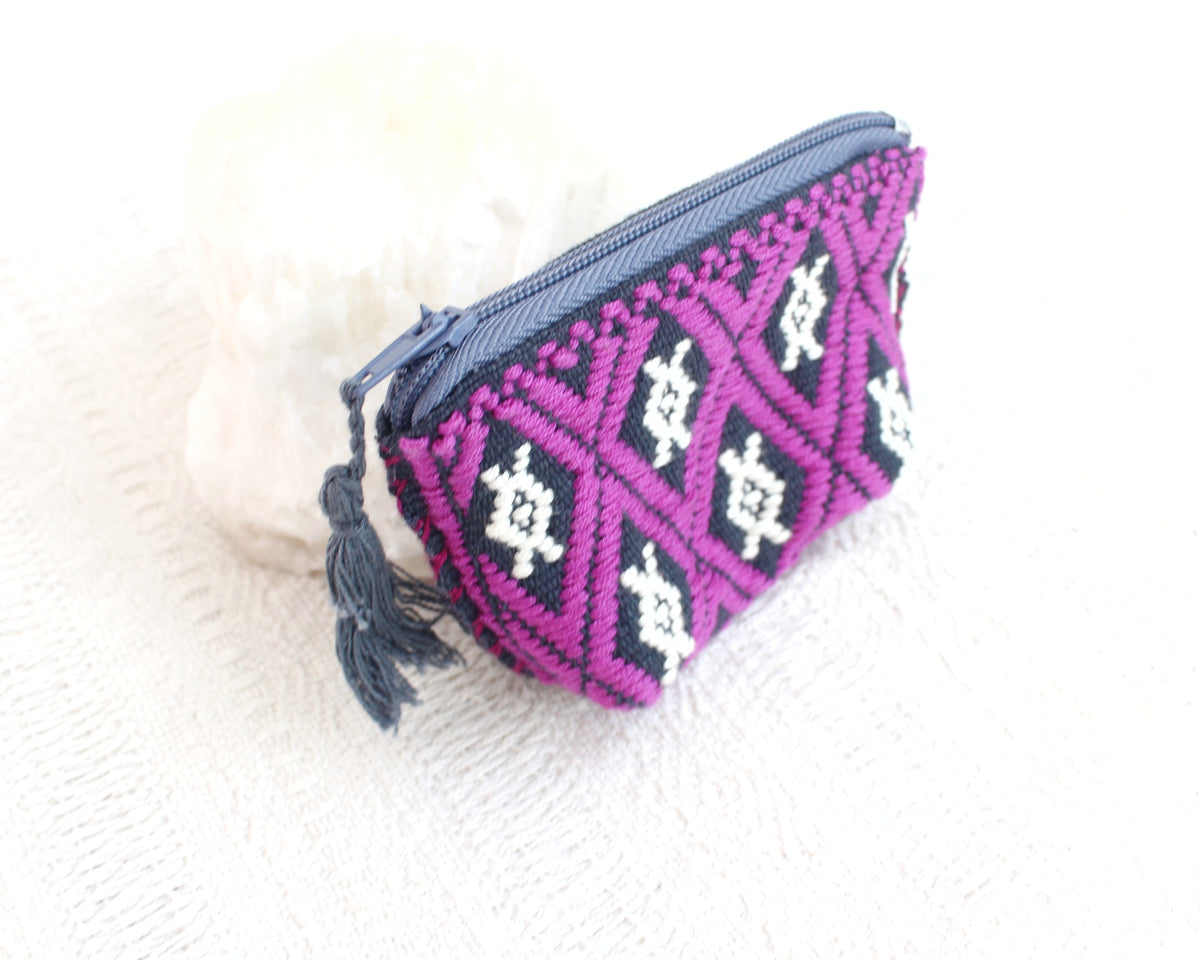 Mini Monedero Estrellas Blanco Morado