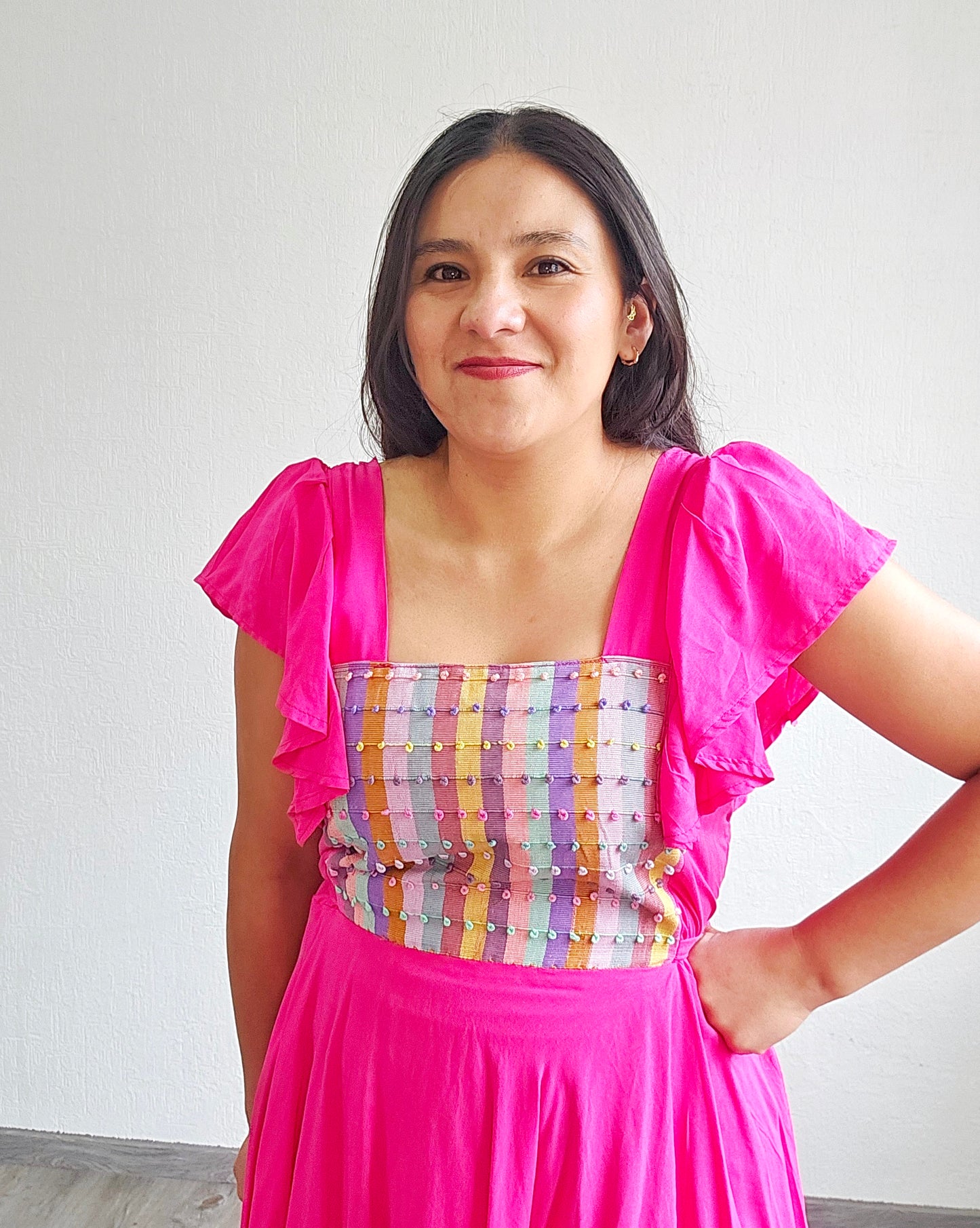 Vestido Anita Corto Nuditos Rosa