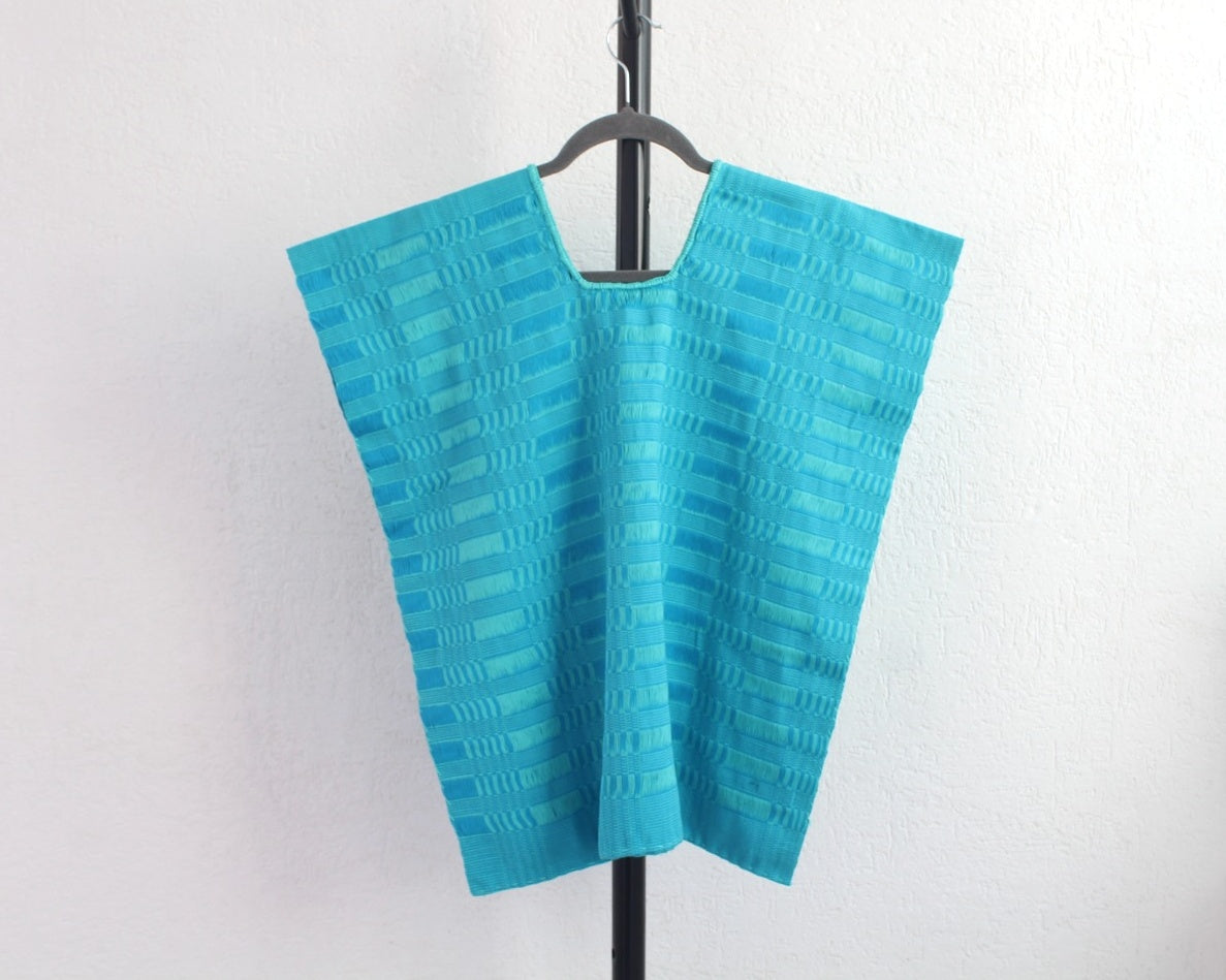 Blusa Huipil Corazones Azul