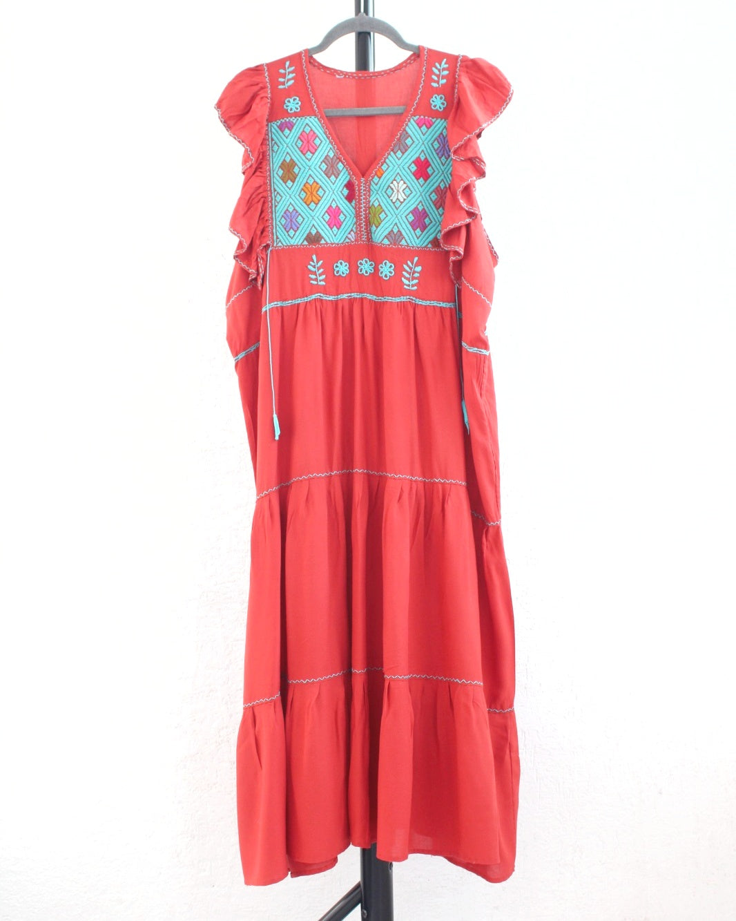 Vestido Antonia Naranja Turquesa