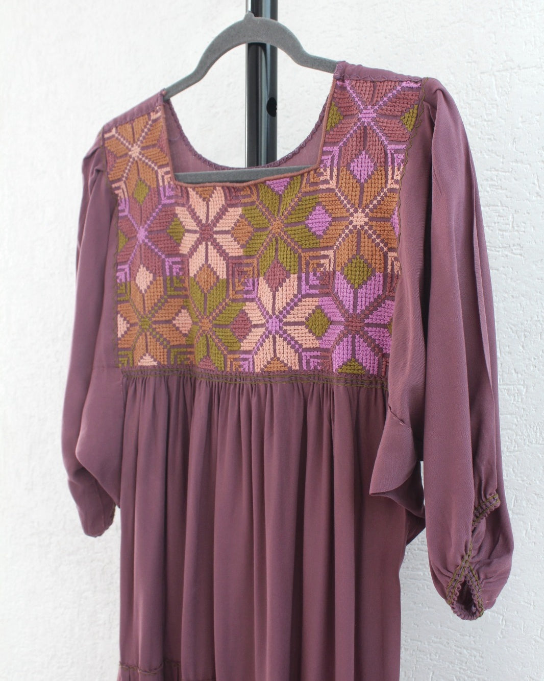 Vestido Maria Flores Malva Verde L / XL