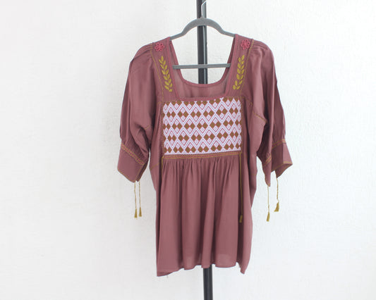 Blusa Julia Café Gris Unitalla
