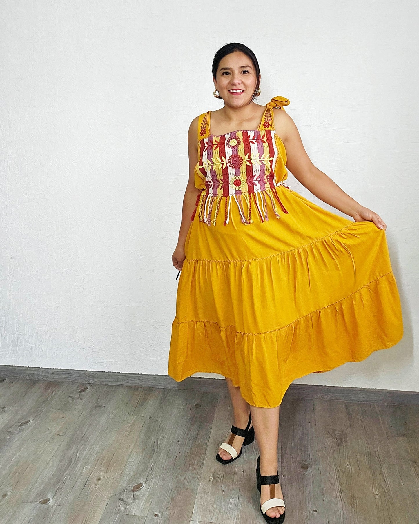 Vestido Fatima Rococo Amarillo XL- 2XL