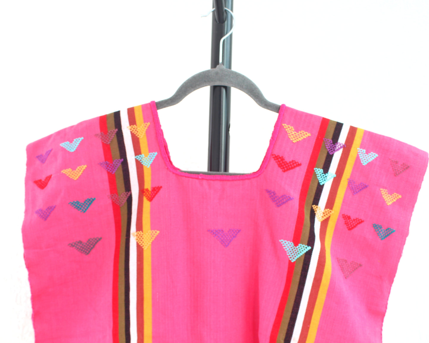 Blusa Huipil Corazones Rosa