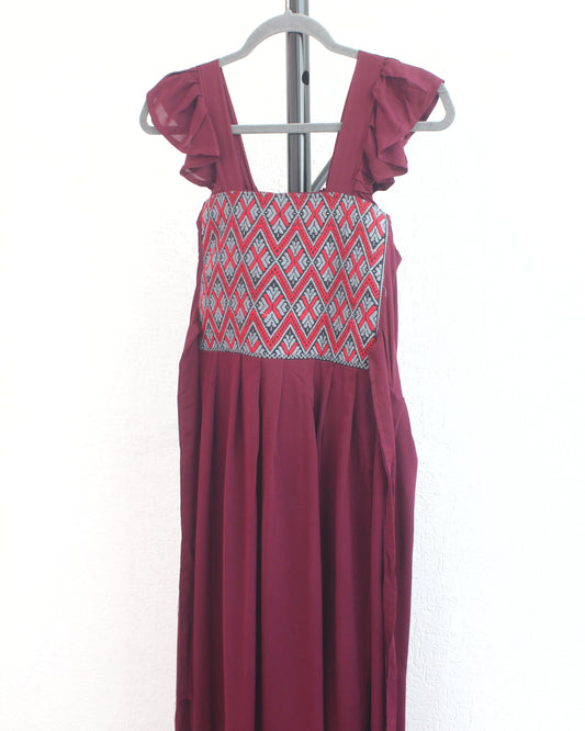Vestido Anita XL - 2XL Largo Vino