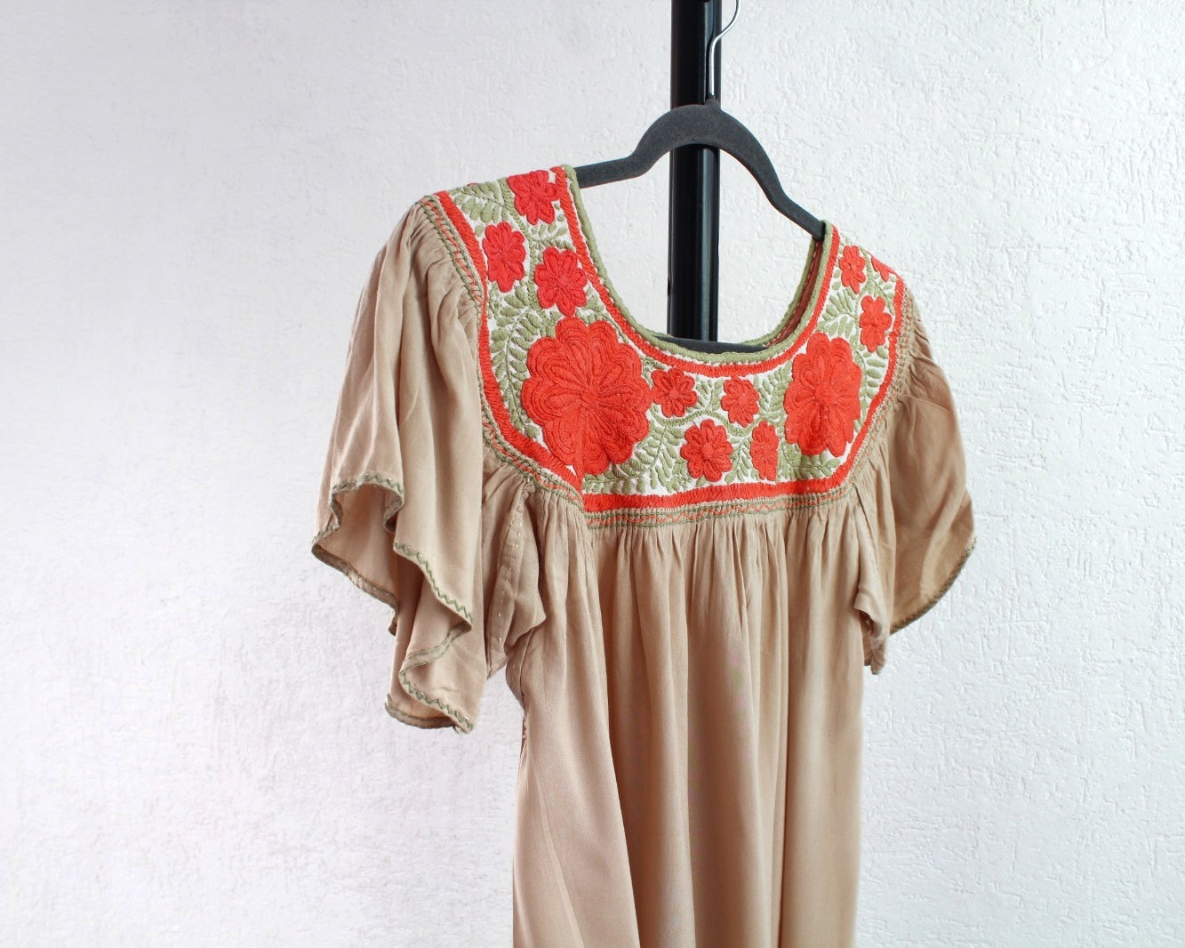 Blusa Aguacatenango Beige Naranja Verde