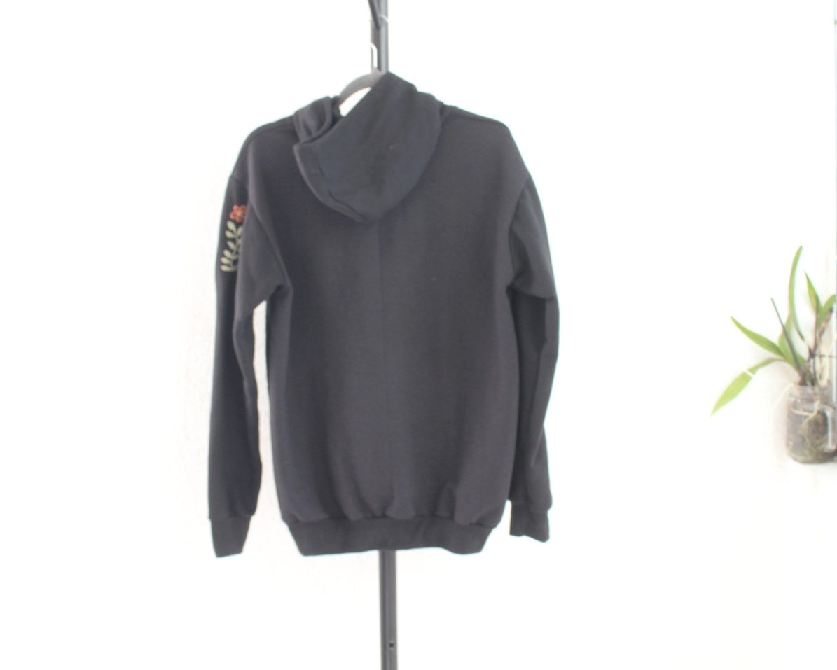 Sudadera L Rococo Negra Rosa