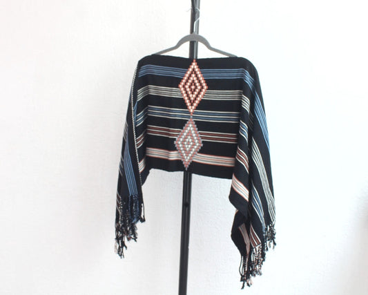 Jorongo Rombos Negro Lineas