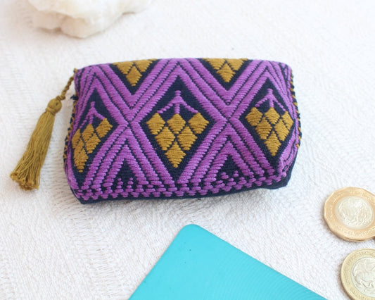 Monedero Uvas Morado Verde Olivo