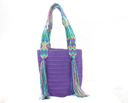 Bolso de mano Morado Verde Rosa