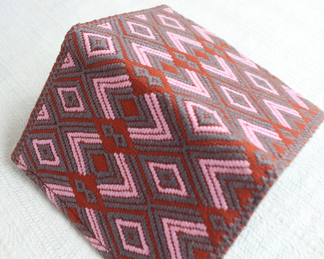 Porta Pasaporte Flores Rosa Gris Teja