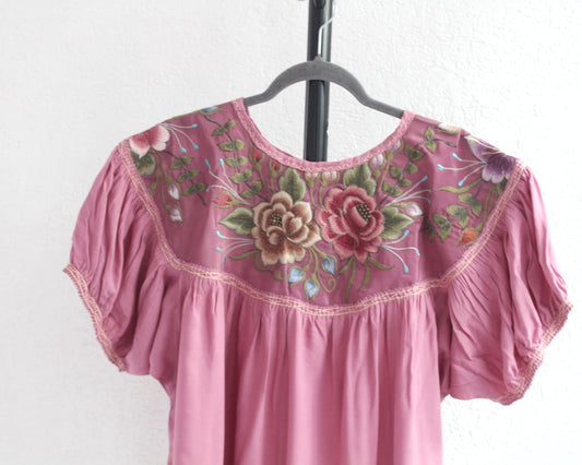 Blusa Abigail Flores Palo de Rosa  XL - XXL