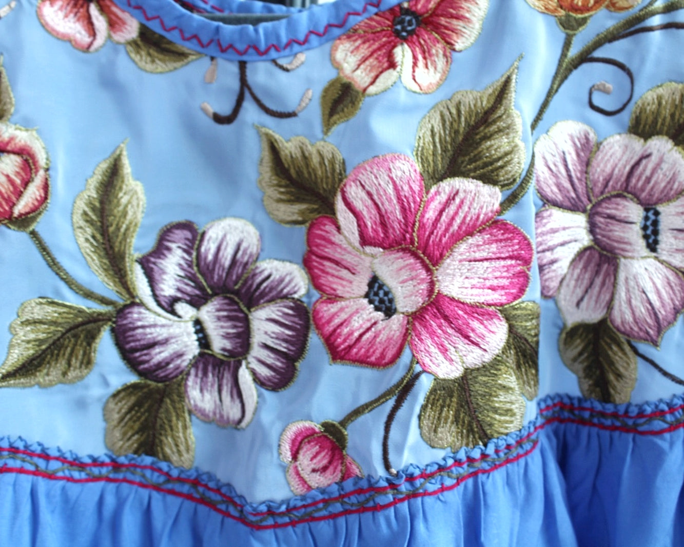 Blusa Abigail Flores Azul Claro XL - XXL