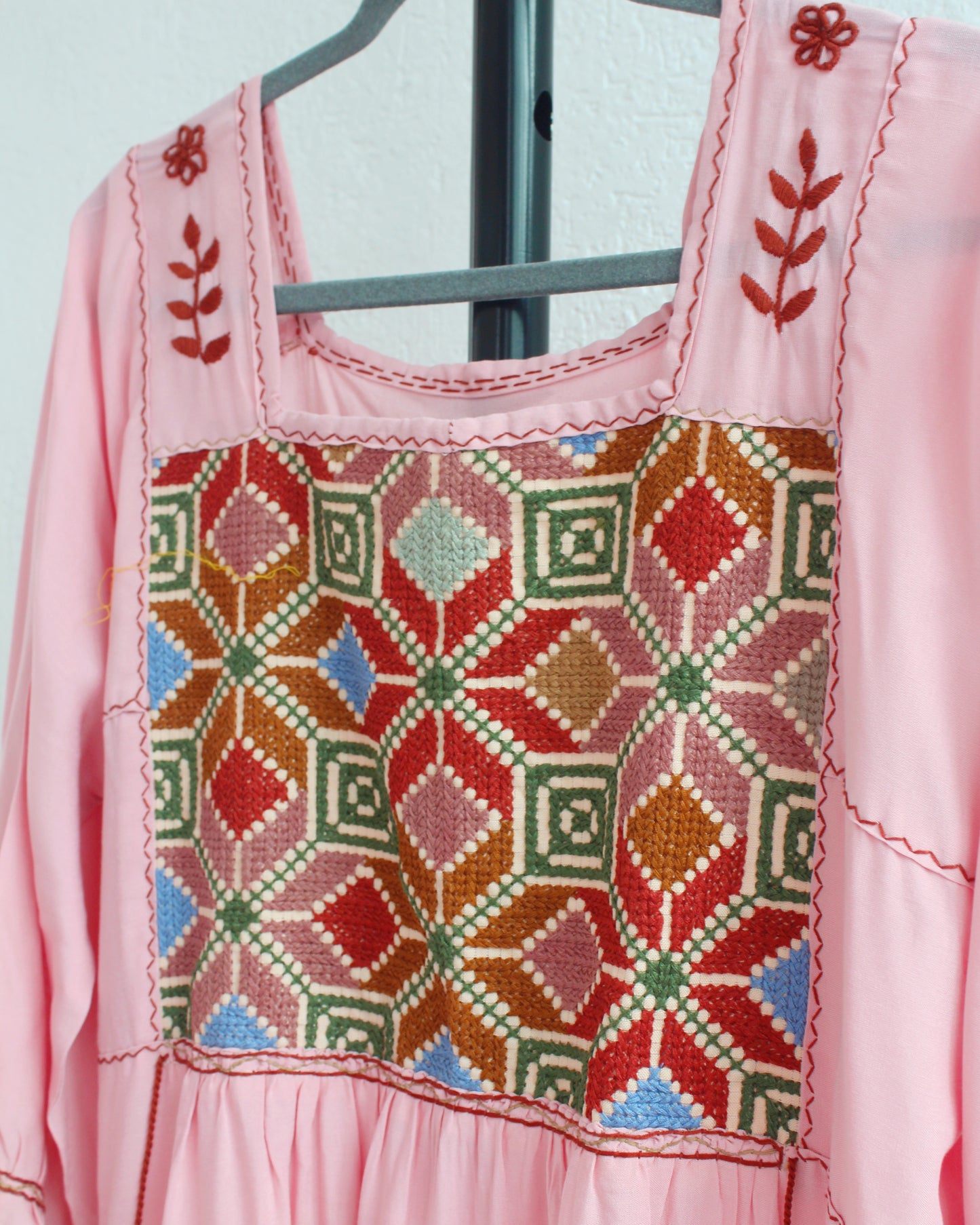 Vestido Julia Flores Manga  XL / XXL Rosa Café Verde