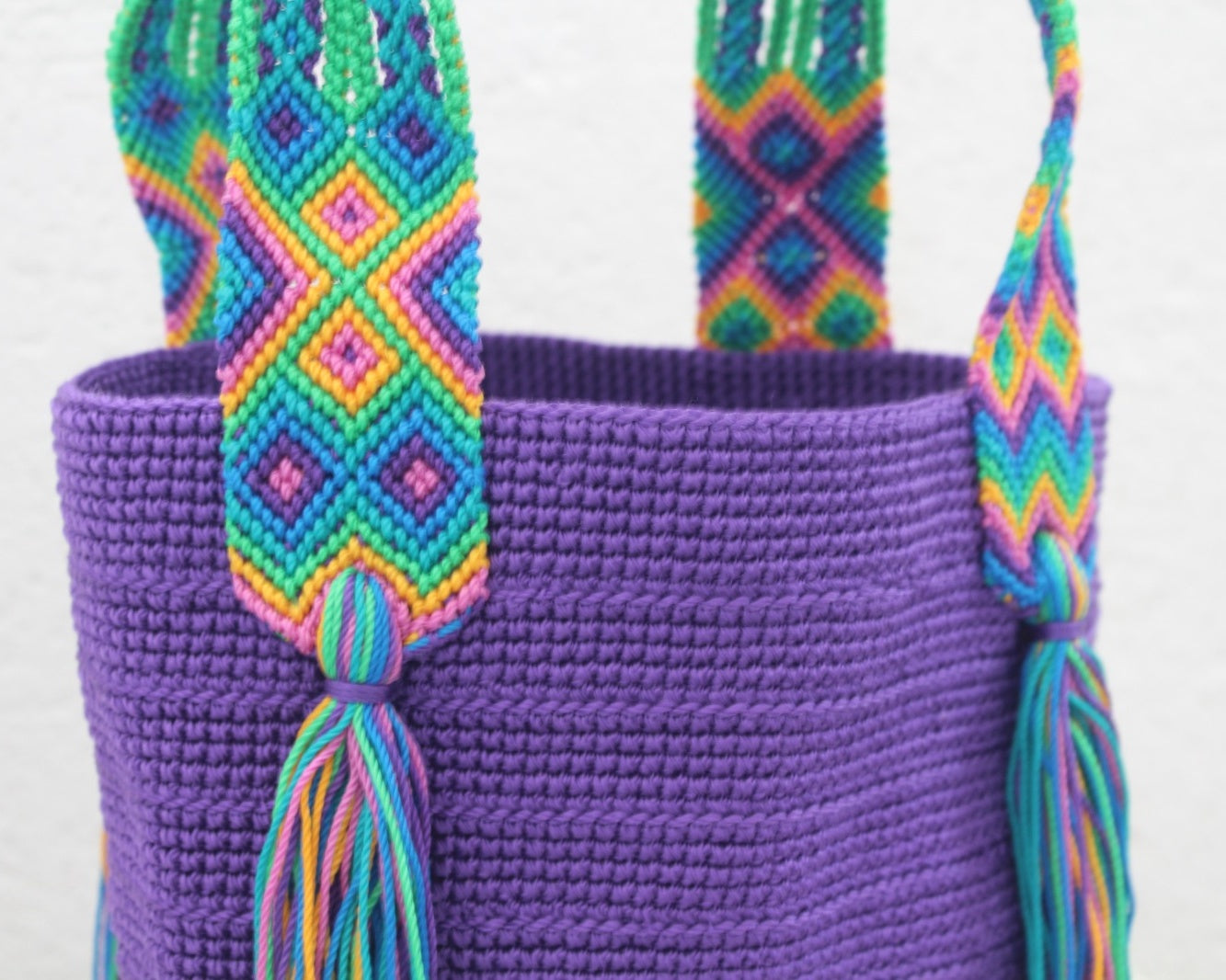 Bolso de mano Morado Verde Rosa