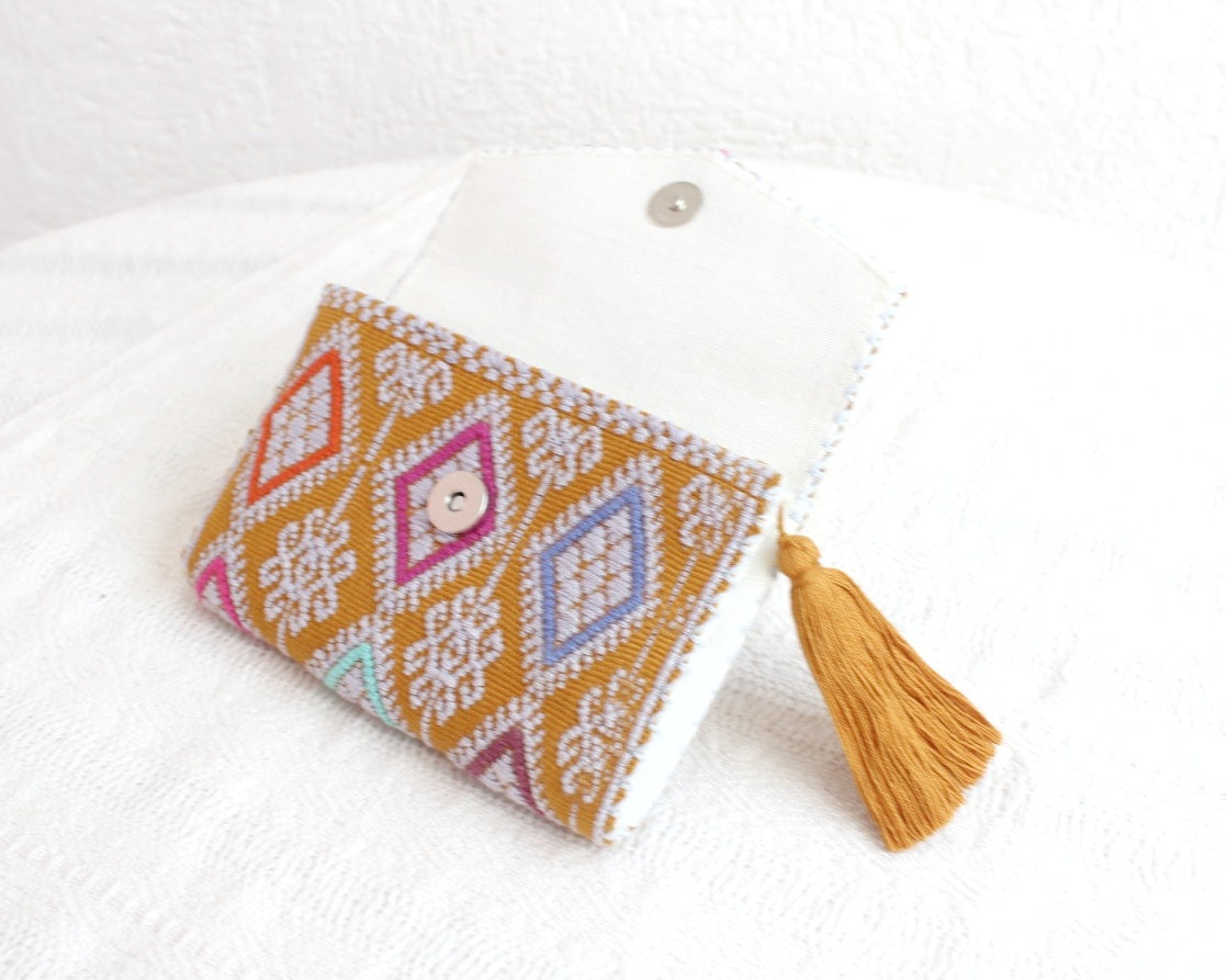 Cartera Estrellas con Coronas Mostaza Gris