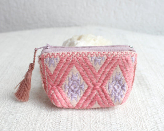 Mini Monedero Estrellas Lila Coral