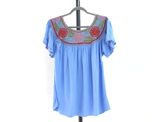 Blusa Aguacatenango Azul Rojo Verde