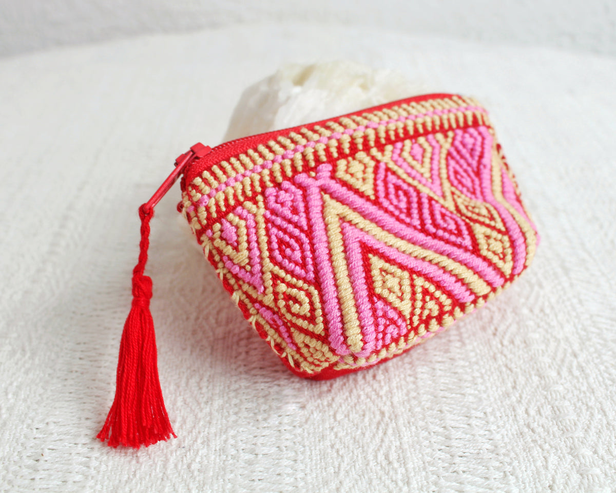 Mini Monedero Cosmos Rojo Rosa