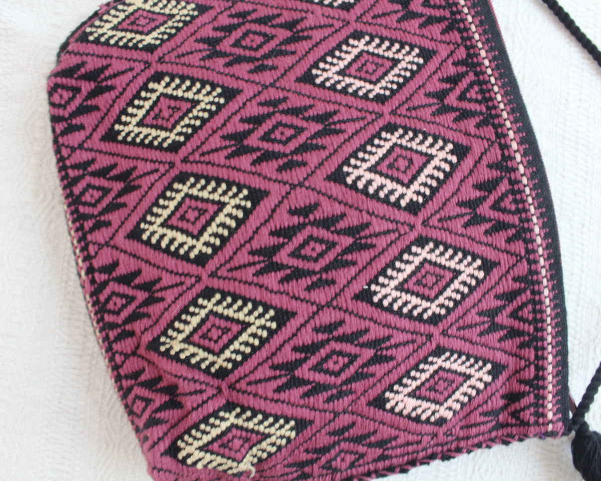 Bolso Telar Estrellas Vino Negro