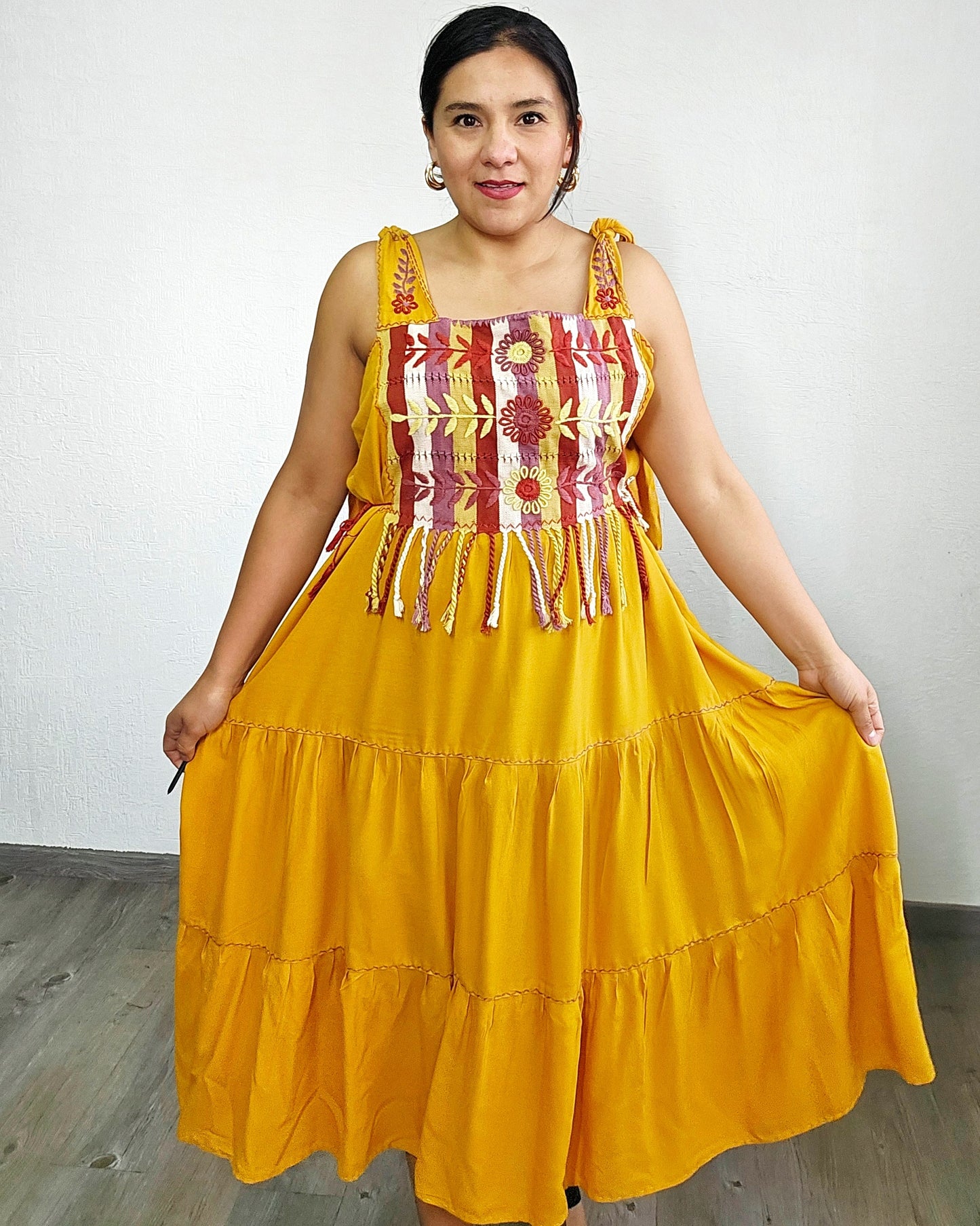 Vestido Fatima Rococo Amarillo XL- 2XL