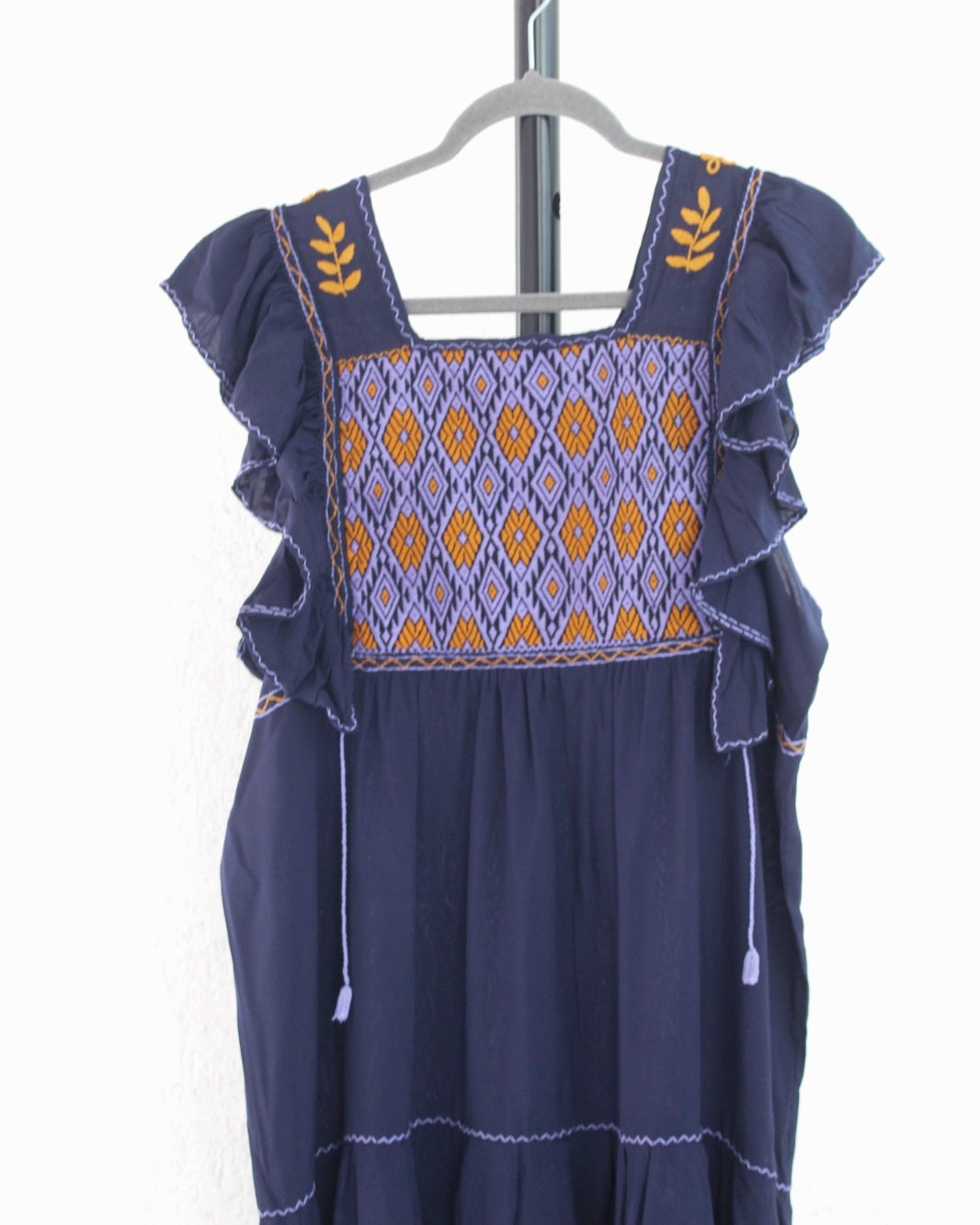 Vestido Josefina Azul Marino Amarillo Unitalla