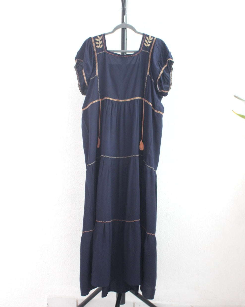 Vestido Maribel Flores Azul Marino  L / XL