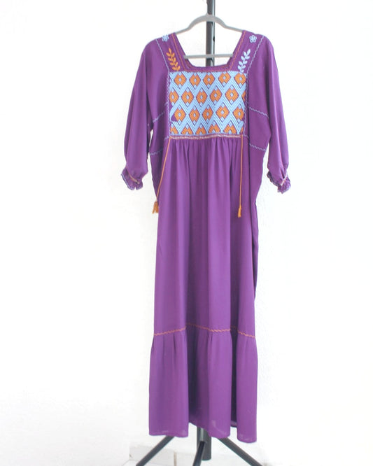 Vestido Julia Flores Manga XL / XXL Morado