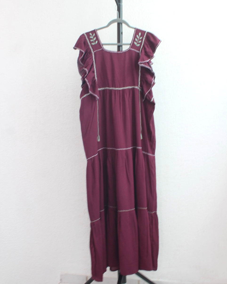 Vestido Josefina Vino Menta Unitalla