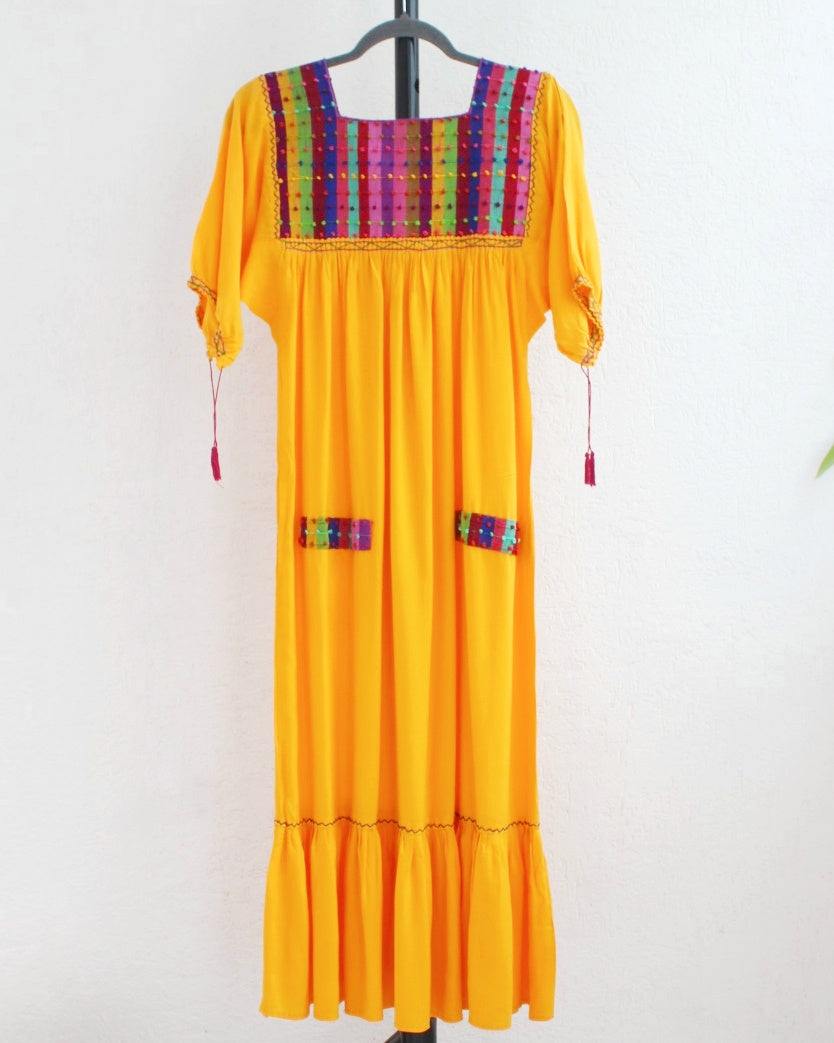 Vestido Nuditos 3/4 Amarillo Colores