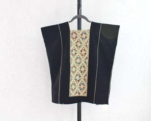 Huipil corto Laura Negro Beige