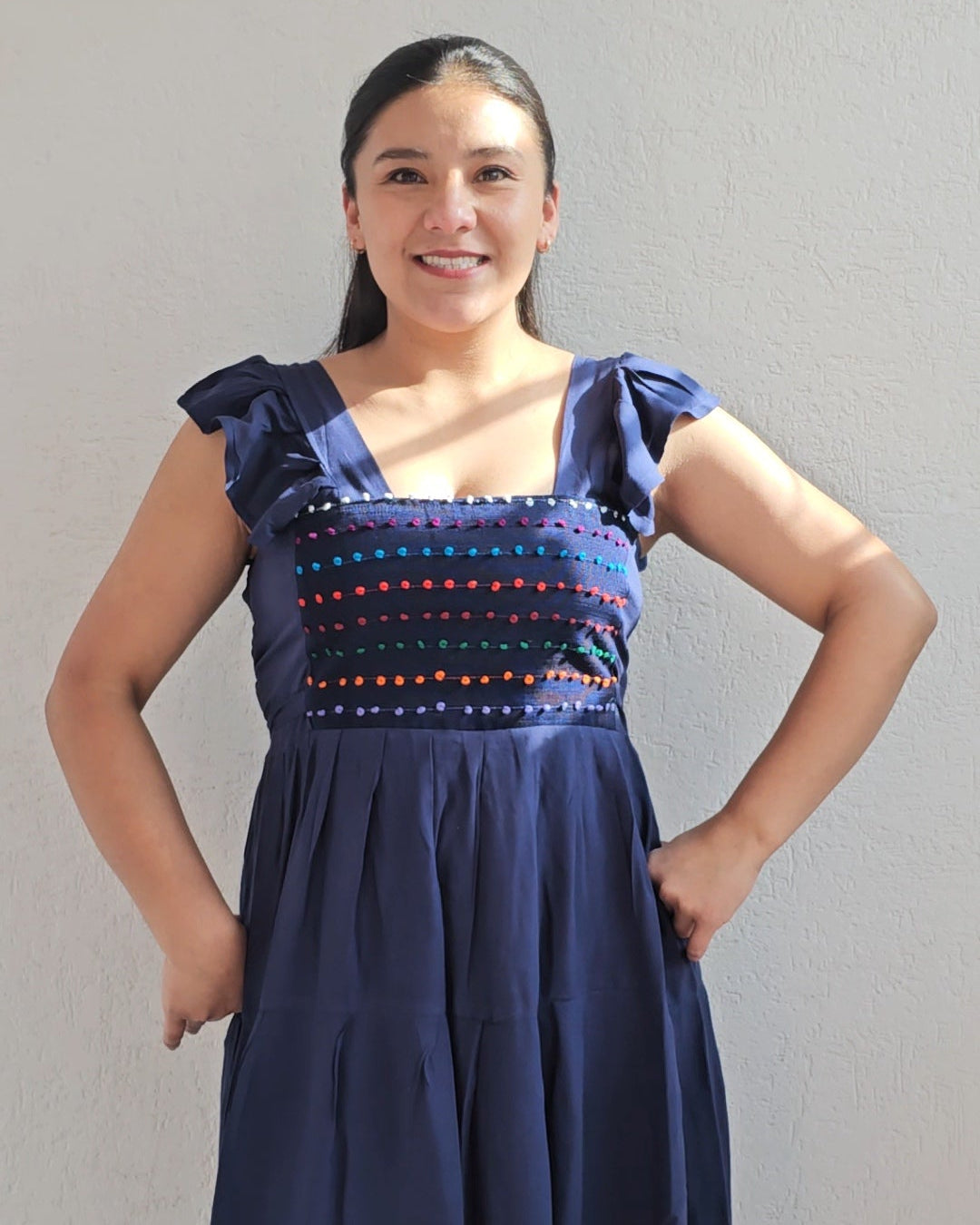 Vestido Anita Corto Azul Marino Nuditos