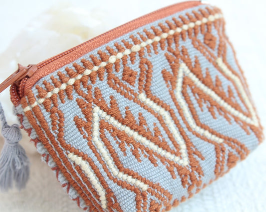 Mini Monedero Quetzalcóatl Gris Marrón