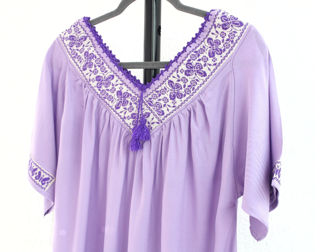 Blusa Cuello V Lila Mariposas