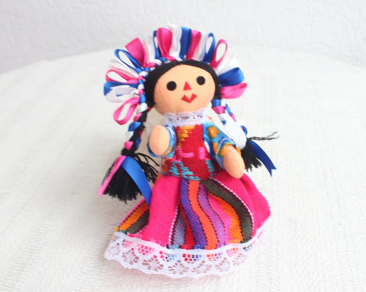 Muñeca Lelé Pequeña Azul Rosa Blanco