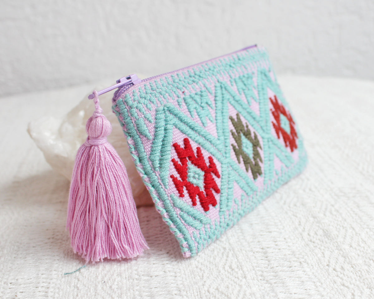 Mini Monedero Estrellitas Aqua Lila