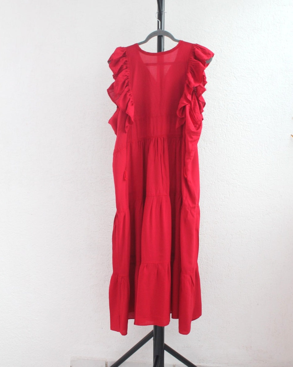 Vestido Antonia Rojo Beige 2XL