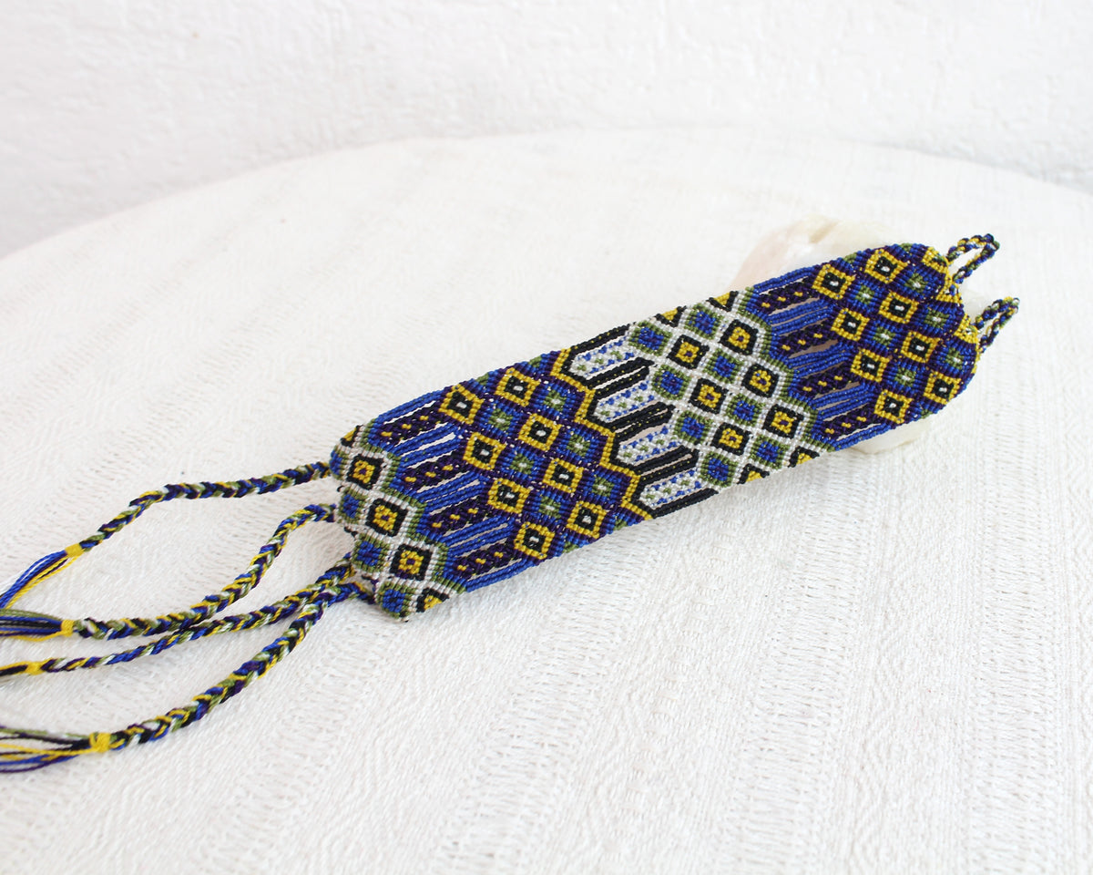 Pulsera Tejida Azul Amarillo