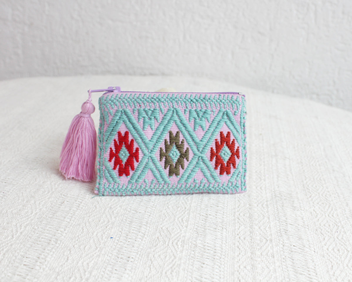 Mini Monedero Estrellitas Aqua Lila