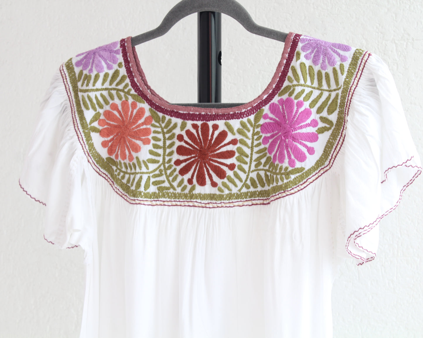 Blusa Aguacatenango Blanco Rosa Vino Verde