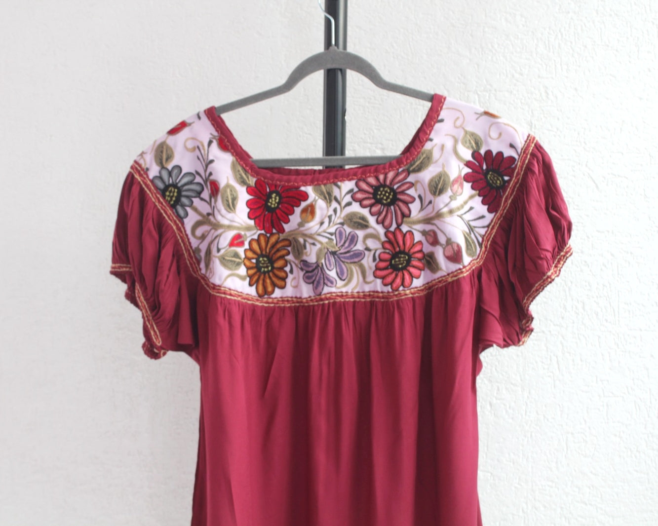 Blusa Abigail Flores Vino  XL - XXL