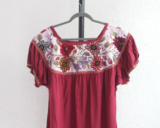 Blusa Abigail Flores Vino  XL - XXL