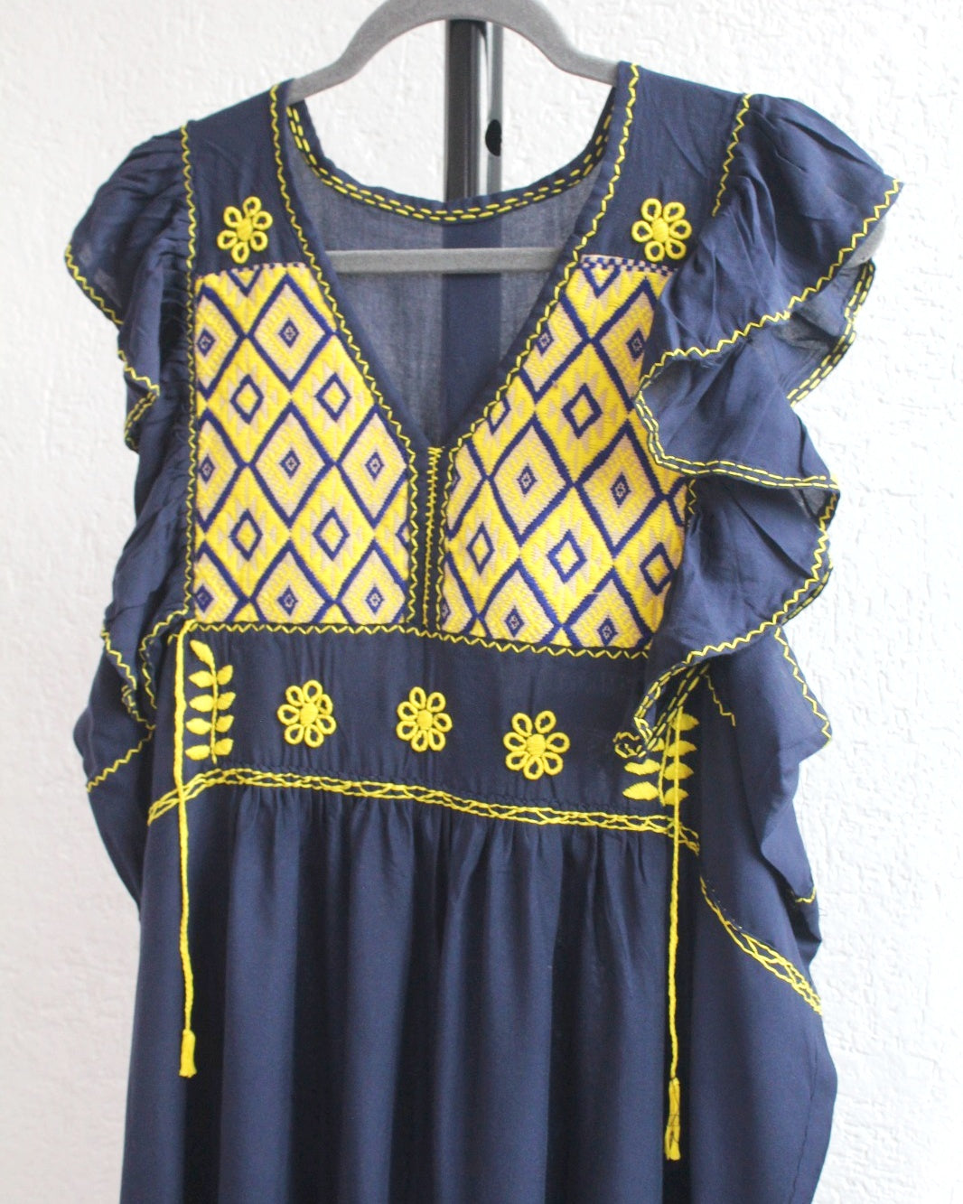 Vestido Antonia Azul Marino Amarillo 2XL