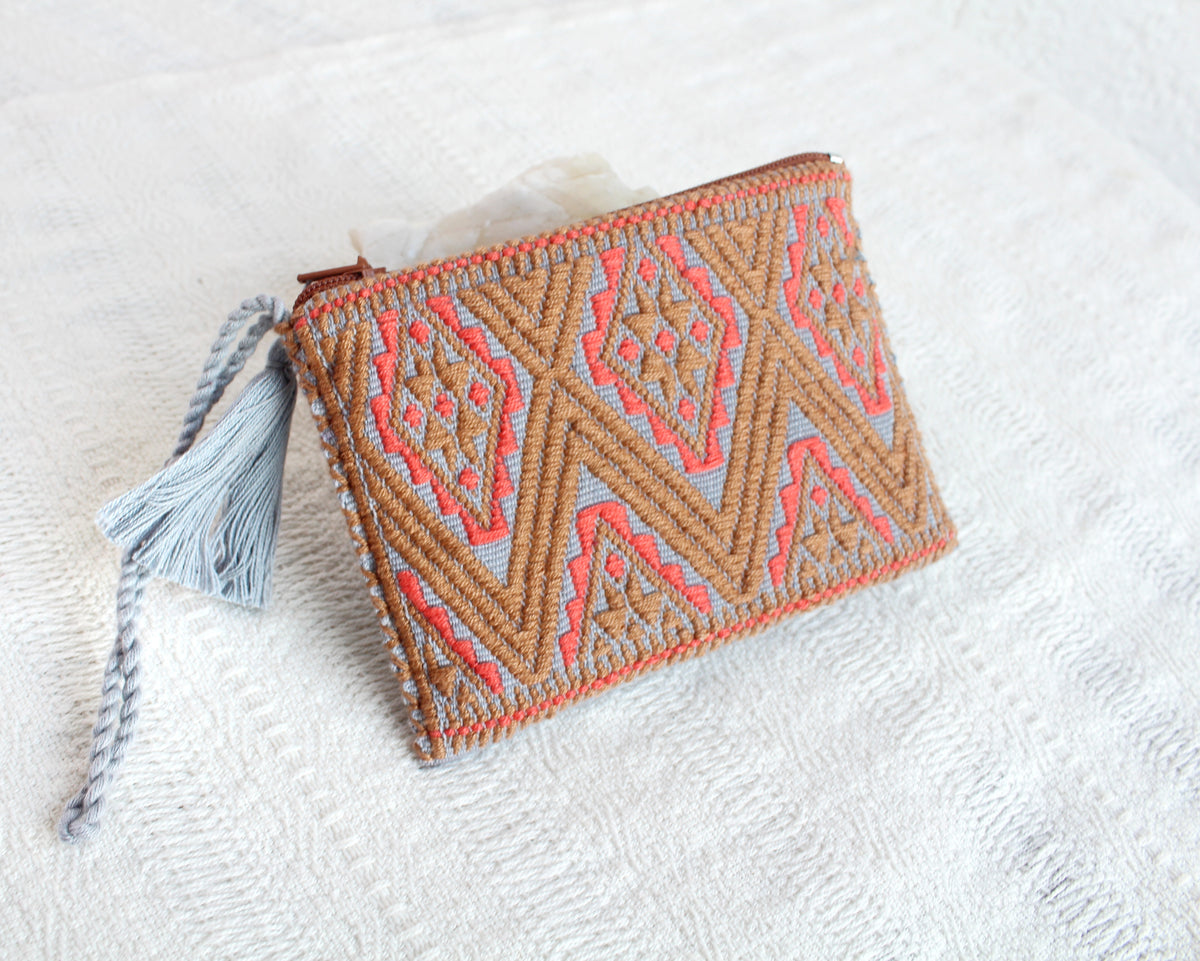 Monedero Estrellas Cafe Coral Gris