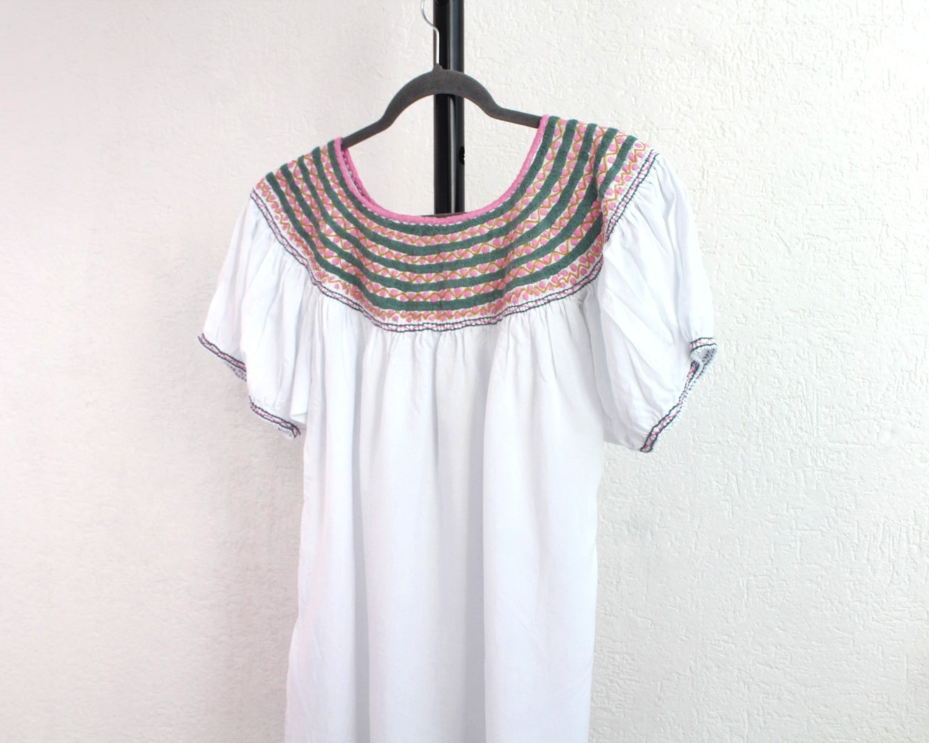 Blusa Catalina Blanco Rosa  Unitalla