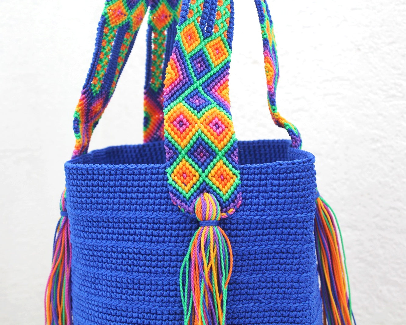 Bolso de mano Azul Rey Naranja Amarillo