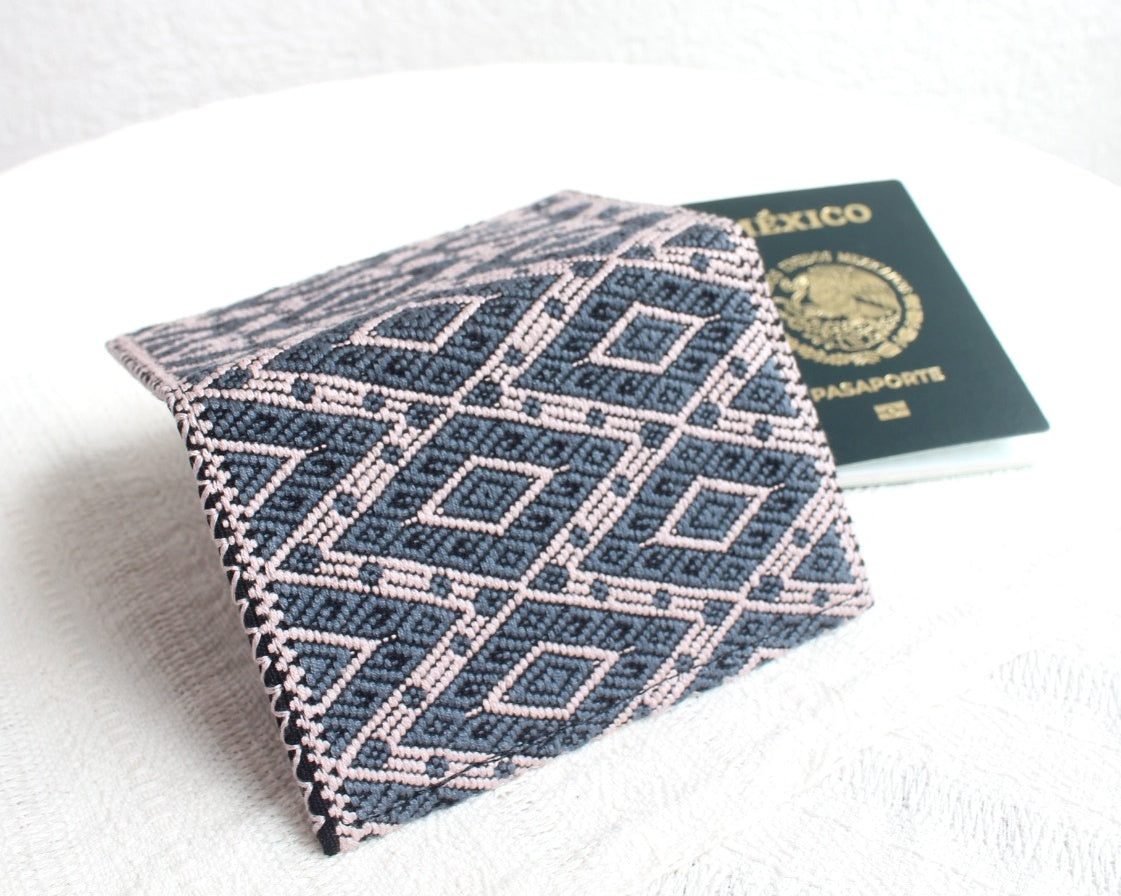 Porta Pasaporte Cosmo Rosa Gris