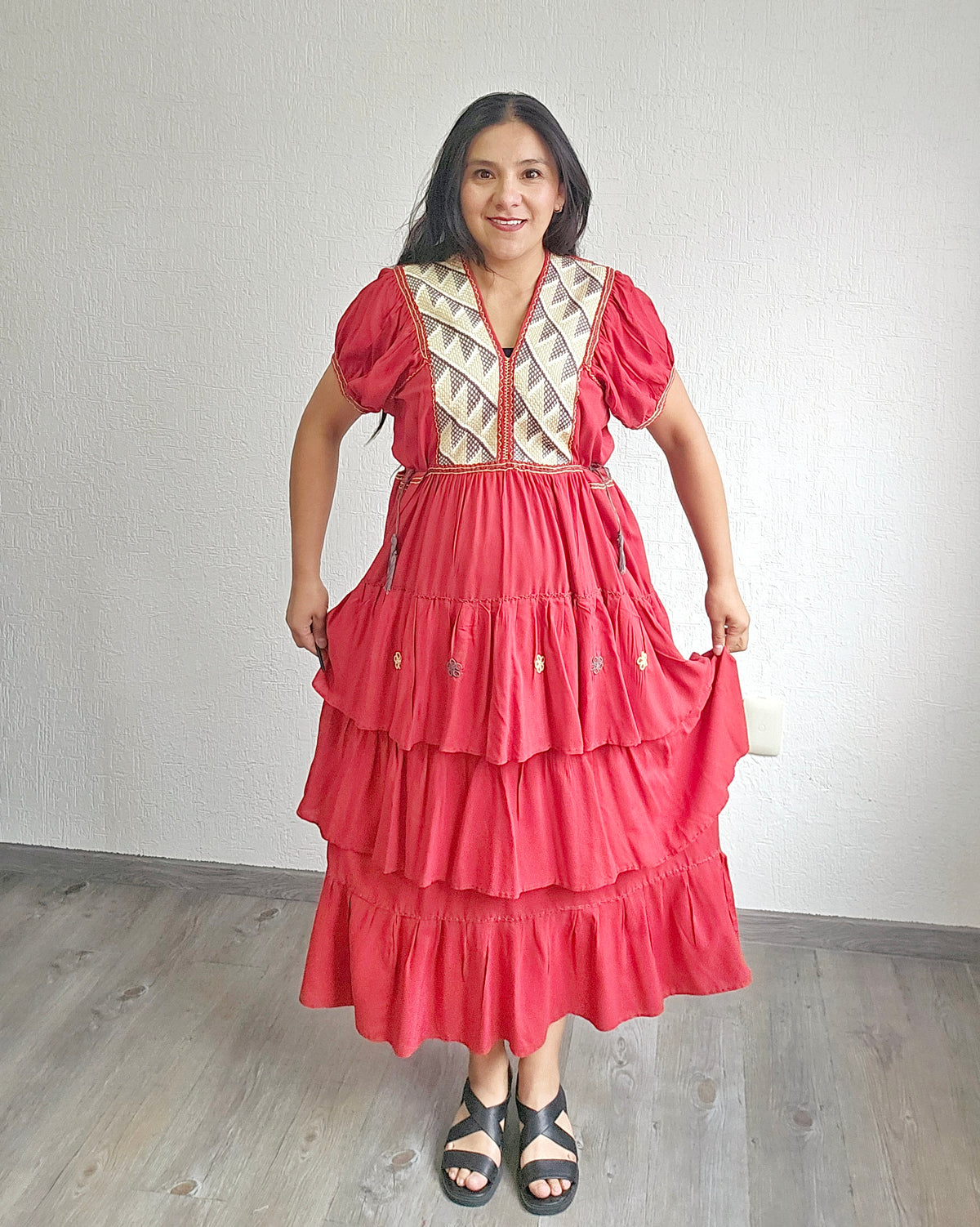 Vestido Blanca Naranja Quemado Unitalla