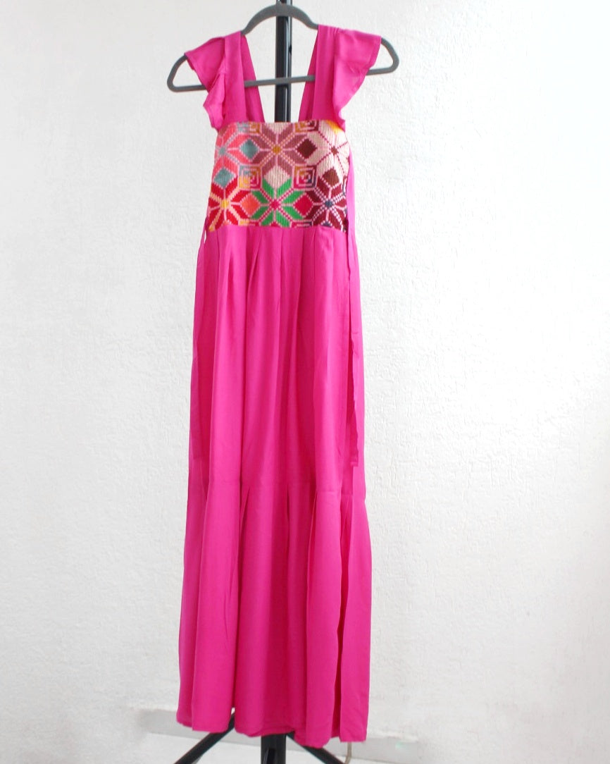 Vestido Anita Telar Largo Rosa Mx