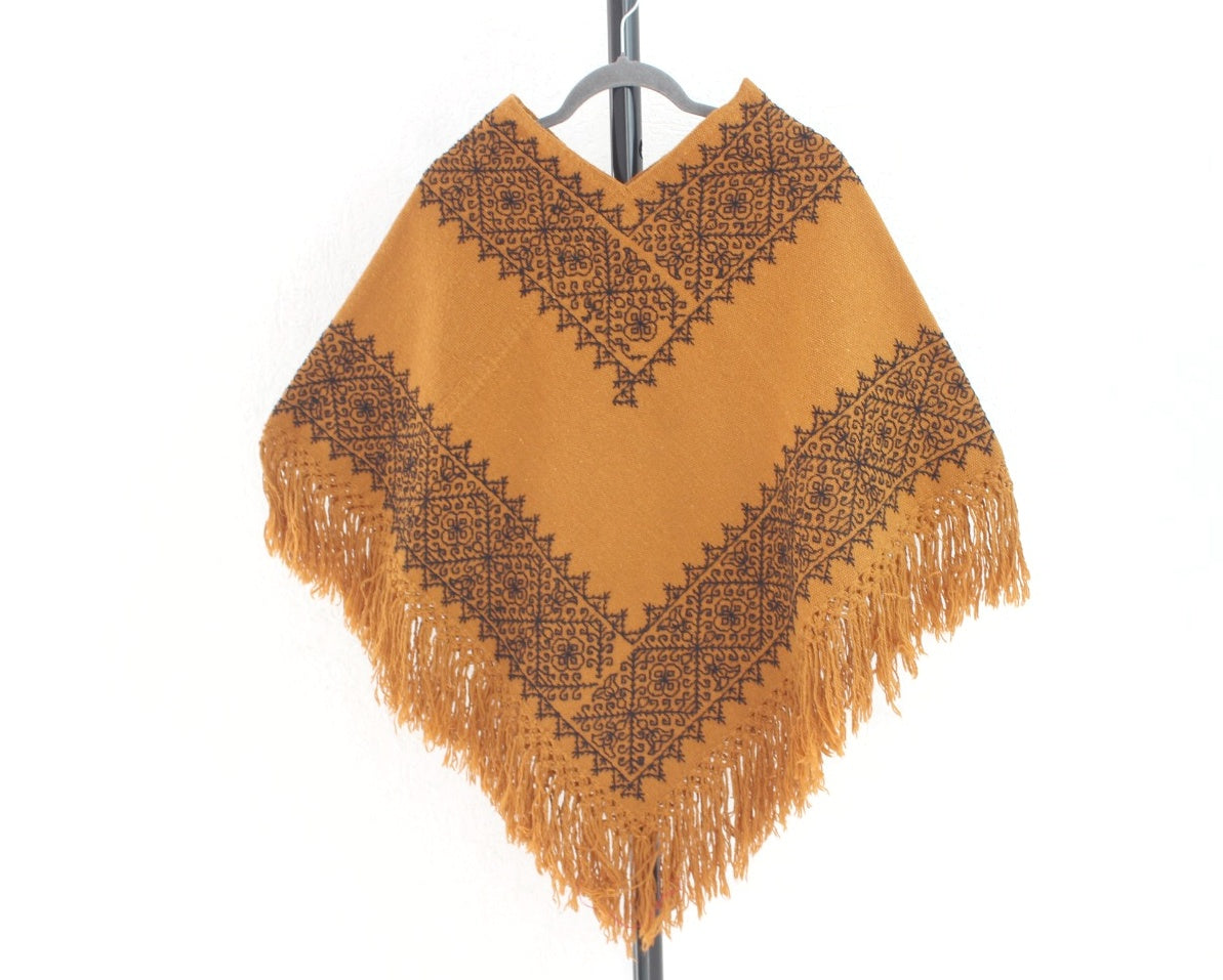 Mañanita Flores Mostaza Bordado Mazahua